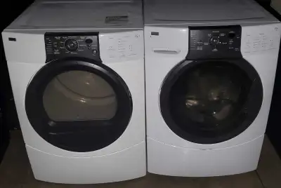 KENMORE FRONTLOAD WASHER AND KENMORE FRONTLOAD ELECTRIC DRYER WORKING CONDITION PERFECT FOR HOUSE BA...