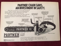 1980 Partner Chainsaws Original Ad