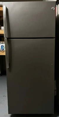 GE Slate steel top freezer fridge