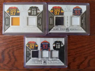 Each card is $100. All cards are about mint condition or better. CARD1: McDavid/Ryan Nugent-Hopkins...