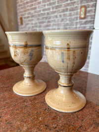 2 Vintage PAULS Studio Pottery Goblets