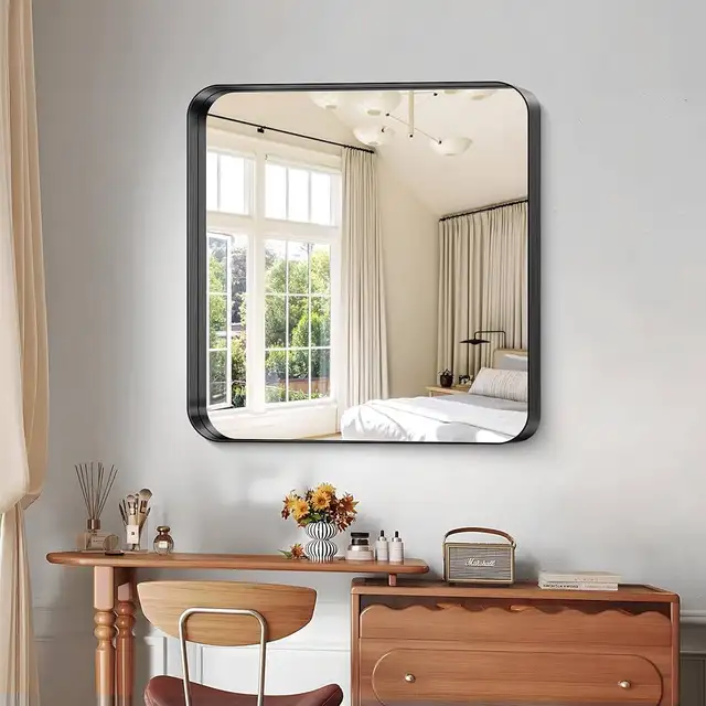 30"x30", Large Square Wall Mirror with Black Aluminum Frame Rou in Home Décor & Accents in Markham / York Region - Image 7