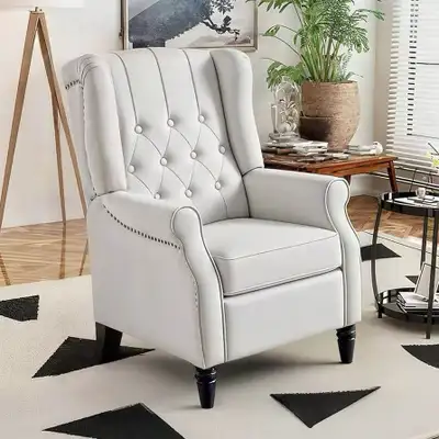 Velvet Accent Chair, Push Back Recliner Chair Wingback Arm Ch, View more
