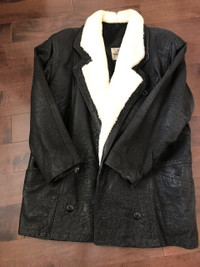 Manteau cuir noir