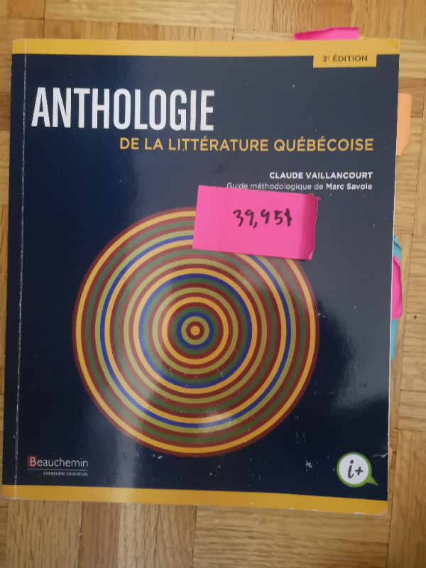 Anthologie de la littérature québécoise, 3e édition dans Manuels  à Ville de Montréal