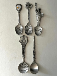 Vintage Pewter Souvenir Spoons
