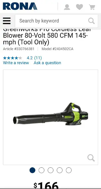 Greenworks 80-Volt Leaf Blower NEW, View more