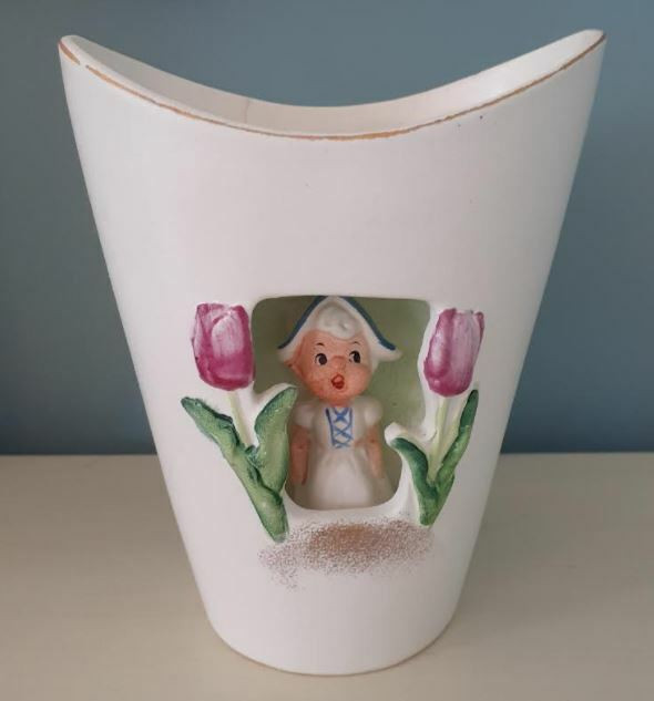 Vintage ESD Japan ceramic little Dutch girl diorama vase planter in Arts & Collectibles in Markham / York Region