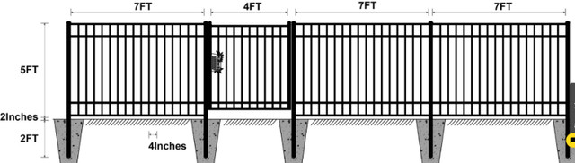 7’×5’ Industrial Ornamental Fences 144FT (20 Panels & 1 Gate) in Other in Hamilton - Image 4