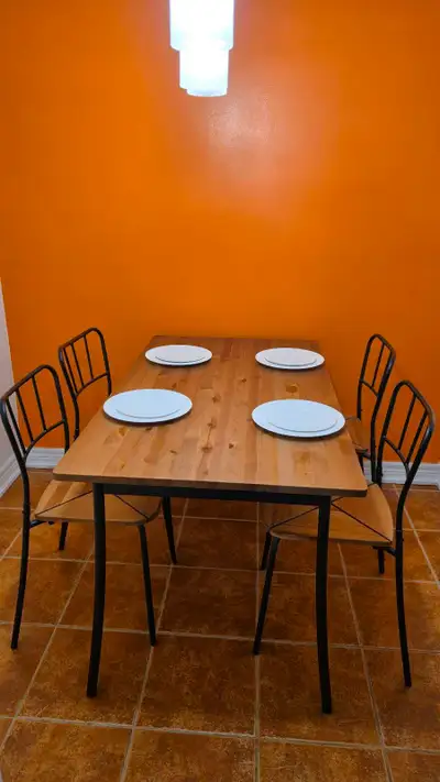Ikea Wooden Kitchen Table Set, View more