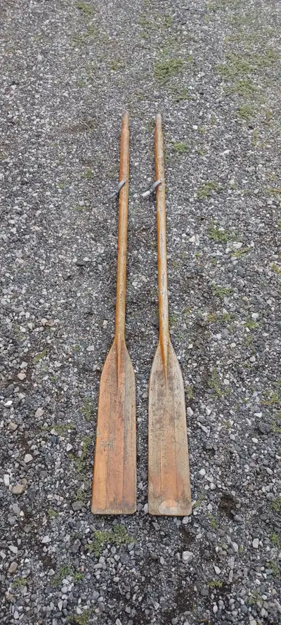 VIntage wooden boat oars with a weathered Patina, View more