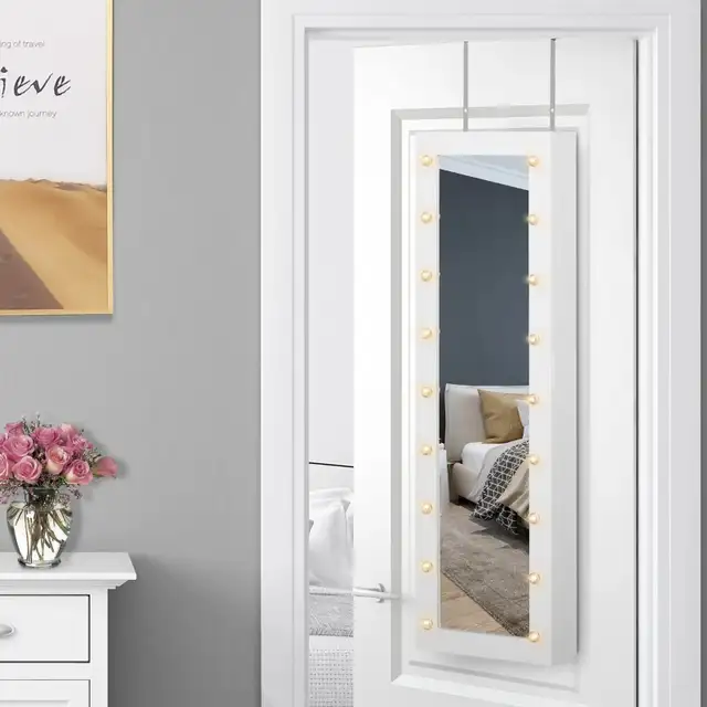 Jewelry Armoire with Mirror, Jewelry Cabinet with 18 LED Lights, in Home Décor & Accents in Markham / York Region - Image 2