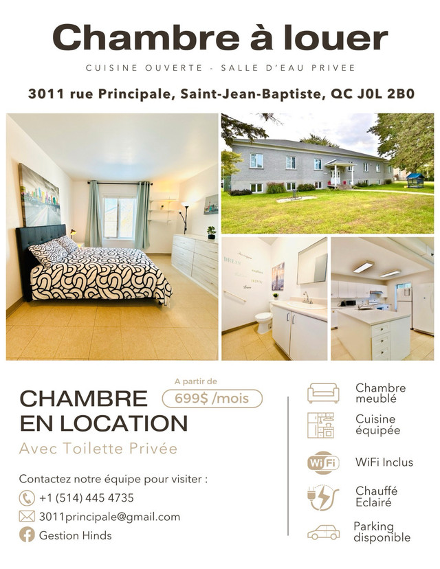 Chambre a louer dans Chambres à louer et colocs  à Longueuil/Rive Sud