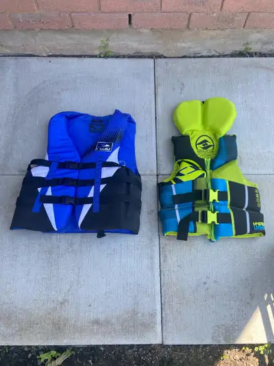 Life jackets used for one week. Good condition. Blue/Black - size small. Green - size youth. $25 for...