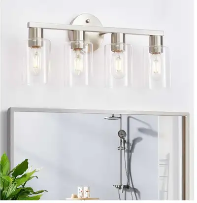 4-Light Brushed Nickel Vanity Wall Sconce, View more