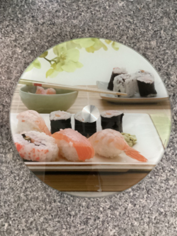 13 3/4” Glass Sushi Turntable Lazy Susan dans Vaisselle et articles de cuisine  à Ouest de l’Île