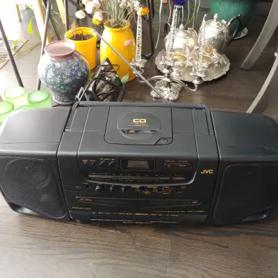 JVC boombox in great condition and fully functional. It has radio, two cassette decks and CD player....