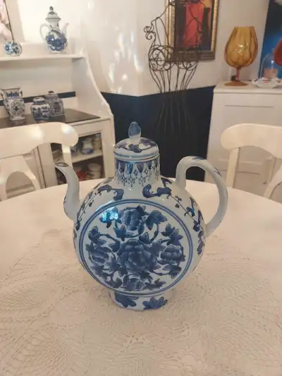 Blue and white teapot
