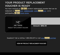Arc’Teryx Gift Card 862 value for 800