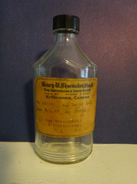 Vintage KITCHENER Medicine Bottle - DATED 1927