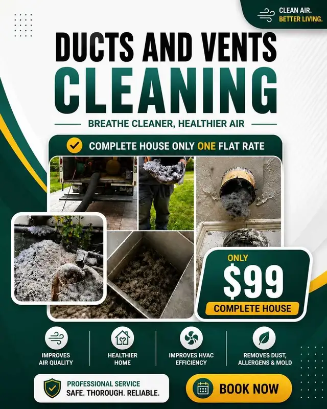 $99 Professional Air Duct Cleaning Service 