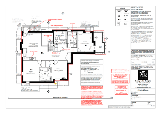 Permit Drawings | Legal Basement | Addition | BCIN + P.Eng in Renovations, General Contracting & Handyman in City of Toronto - Image 5
