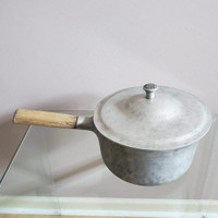 vintage aluminum pot with lid " super health"
