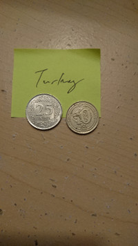 OBO Turkey 25 and 10 Kuruş coins