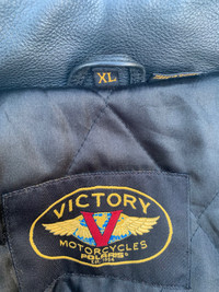 MEN's VICTORY LEATHER MOTORCYCLE JACKET SIZE XL