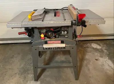 3.0, 10” Craftsman Table Saw with stand No dust bag $180.00 Firm Pickup near U of M