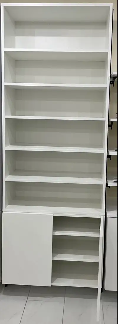 Store Shelves with Storage Cabinet Multi use store cabinet. Custom made, very stylish and made of so...