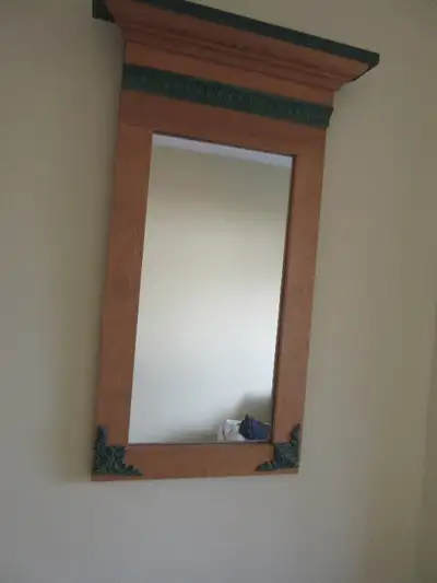 Mirror with a nice wooden frame-Mint condition- 42CM wide-87CM long- Asking $15.00 Please contact Ir...
