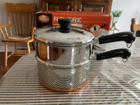 NEW2QTRevere Ware Stainless Steel Copper Clad Double Boiler USA