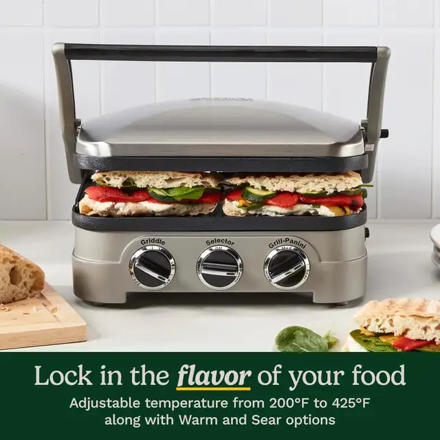 (Used-Fair) Cuisinart 5-in-1 Griddler with Reversible Nonstick G in Toasters & Toaster Ovens in Mississauga / Peel Region - Image 5