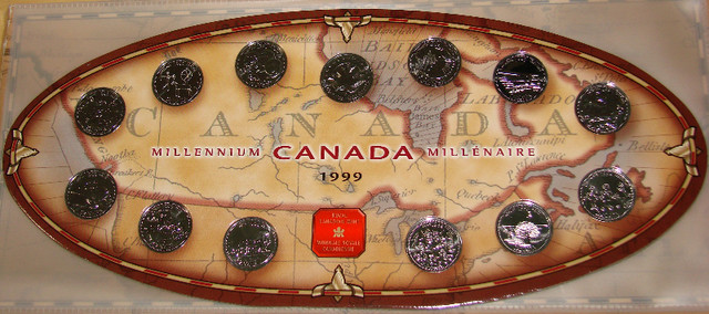 Millenium Canada Millénaire 1999 -Treize 25 Cents,13 Dessins dans Art et objets de collection  à Ville de Montréal