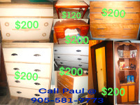 Solid Antiques refinished dressers, Cedar wardrobe All WOOD