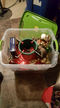 Assorted Christmas Decorations/Tree Stand