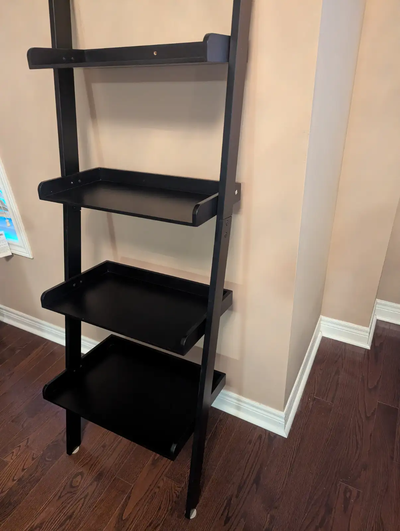 $40 - American Heritage Ladder Style Leaning Bookshelf in Black, View more