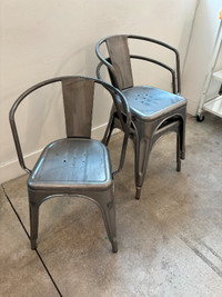 Gunmetal Dining Chairs (with arms)