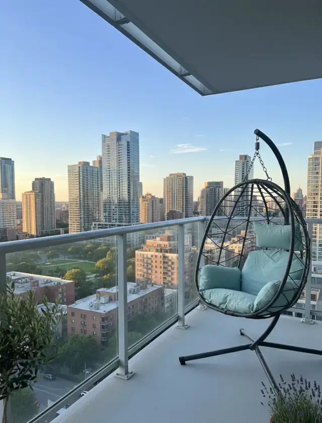 Patio Egg Chair, Grey Cushion, Hanging Egg Chair, 300lb Capacity in Patio & Garden Furniture in Markham / York Region - Image 4