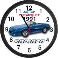 1991 Chevy Camaro Convertible (Dark Bright Teal Metallic) Clock