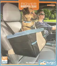(NEW) Kurgo Rover Booster Dog Car Seat with Dog Seat Belt Tether