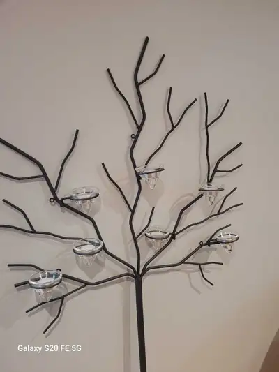 Decorative Metal Tree Wall Sconce with Tea Light Candle Holder, View more