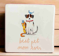 NEW Rae Dunn Best Pet Mom Ever Ceramic Block - Mother's Day!