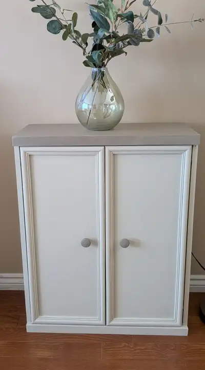 Vintage Cabinet – Soft White & Greige - Upcycled, View more