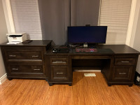 Executive Dark Wood Office Furniture Set