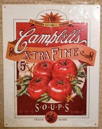 Campbells Soup collectible tin metal sign