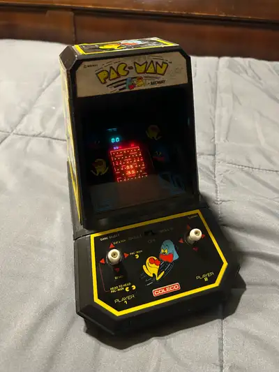 Vintage 1981 Coleco Pac-Man Tabletop Mini Arcade Video Game Midway - Tested. Stickers aren't the bes...