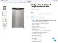 DANBY 4.4 Cubic ft stainless fridge