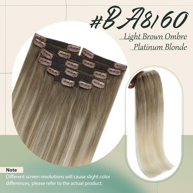 NEW: 12 Inch Clip In Real Human Hair Extensions, 120g in Health & Special Needs in Markham / York Region - Image 2